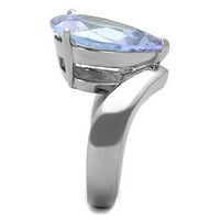 Luxe nakit dizajnira ženski prsten za angažman od nehrđajućeg čelika sa lakim ametistom CZ kamenom - veličine 5