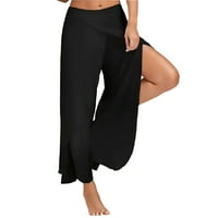 Joga hlače široke pantalone za noge za žene Ženske ljetne modne trendi široke noge joga hlače ženske hlače crne m