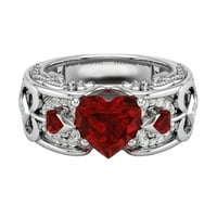 Ženski modni oblik srca Dijamantni cirkon ženski modni trend puni dijamantni cirkon prsten ženski nakit dijamantni prstenovi za žene veličine 11