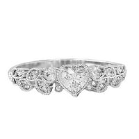HOMCHY Jednostavni prsten modni ženski prstenski prsten Rhinestone inlaid Prsten za prsten za prsten ljetni nakit