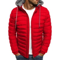 Ovecza muški kaput proljeće s odvojivom kapuljačom zimska jakna za jaknu navlaka puffer puni zip up džepove MENS vuneni džemperski jaknu crveni xl