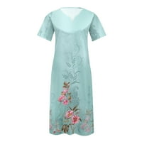 Ljetne haljine plus veličina haljina jakna haljina dubokim V-izrezom Romper reljefne svijetlo plave