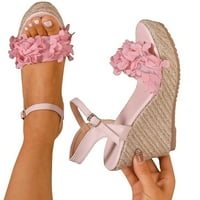 Sandale Žene Udobne slatke cvjetne dekore sandalama sandale za odmor ljetne kline sandale cipele za