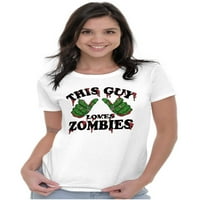 Ovaj momak voli zombi mrtve ruke ženska majica dame majice tee brisco marke m