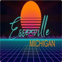 Essexville Michigan Vinil Decal Stiker Retro Neon Dizajn