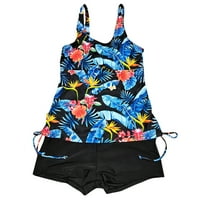 Oalirro Tankini kupaći kostimi za žene Žene kupaći kostim s grudnjakom bez čelika Podrška bikini višebojni ispisani kupaći kostim Split Navy