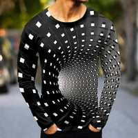 Muške majice modni casual sportski apstraktni digitalni ispis okrugli vrat dugih rukava muški muški