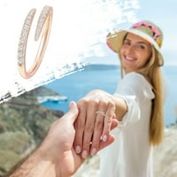 Wozhidaoke prstenovi za žene Žene Ring Rhinestone vjenčani nakit prstenovi Jedna veličina Podesivi legura