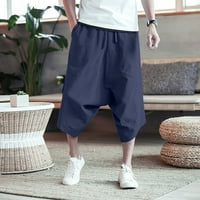 Muške radne pantalone Labave široke noge obrezane ljetne hlače velike veličine za muškarce