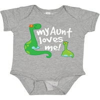 Inktastic moja tetka voli me dinosaur nećak poklon baby boyysuit