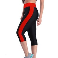 Yoga hlače bočne gamaše struk trbuh Ženski džepovi Capris Control Control Yoga Workout Hlače crvene