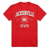 Republička odjeća 526-126-Red- Jacksonville State University Seal Majica za muškarce - Crvena, mala