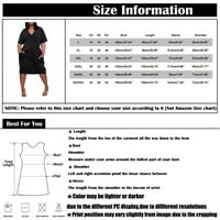 Ženski kratki rukav Mini modni modni tiskani mini ljetni V-izrez haljina s višeboja XL