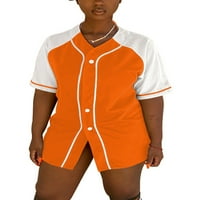Hait ženski dres kratkih rukava ljetni vrhovi bejzbol majica za odmor tunika bluza atletik v izrez TEE