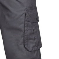 Muška pamučna posteljina pune dužine casual hlače udobne plus veličina elastična pantalona