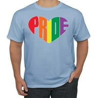 Rainbow LGBTQ Gay Pride Heart LGBT Pride Muška grafička majica, svijetloplava, mala
