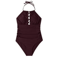 Aaiymet kupaći kostim za žene Tummy Control Women Crisscross Natrag Ruched Jedan kupaći kostim Izrežite