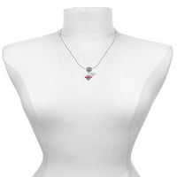 Delight nakit SilverTone Crystal Hot Pink Spinner Čestitamo šarm perle s visećem