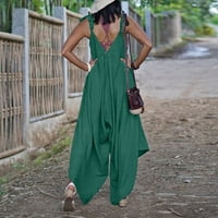 Ljetna rasprodaja Ležerne prilike za žene Ženska modna casual Solid V-izrez bez rukava bez rukava tamno zelena XXL