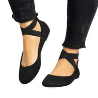 Lydiaunistar ženske elastične čipke sandale Majka ravne cipele okrugle glave velike veličine pojedinačne cipele crna 9