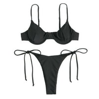 Žene bikini setovi dva kupaće kostimula s kratkim donjem teksturnom teksturiranom od komičla plus veličina