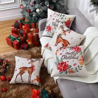 Uskoro 4park božićni jastuk, Sretan Božić i jeleni, božićni ukrasi, 18''x18 ''