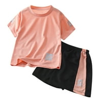 Fattazi Kids Toddler Baby Unise Proljeće Ljeto Print kratkih rukava Sportske majice Kratke hlače odjeću