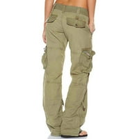 Outfmvch široke pantalone za žene za žene Ženske hlače Teretne hlače sa džepovima na otvorenom casual