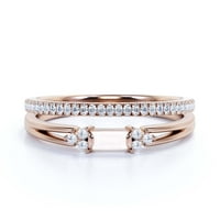Klasični minimalistički 1. karat dijamantski zaručnički prsten, Split Shank vjenčani prsten u srebru