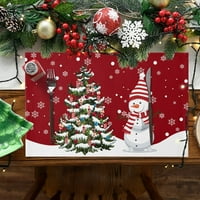Zimski božićni placematizirati Snowman Stolni mat za ručavanje kućnog kuhinjskog stola ukras