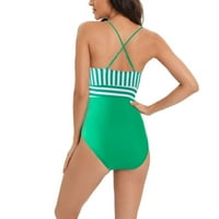 Plivanje odijela za žene čišćenje ženske kontrastne boje pruga kamisole bez leđih bikini jednodijelni