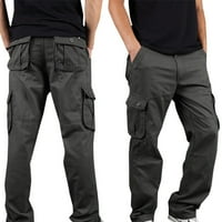 Voncos muške i velike muške teretne pantalone - opušteno fit plus veličina višestruki džepovi lagane
