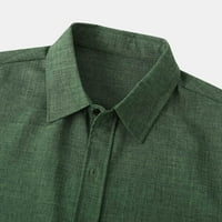 Majice za muškarce, muškarci casual čvrsto isključivanje kratkih rukava majica za zatvaranje havajske bluze zelena