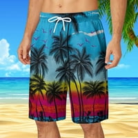 Cuoff Hotcks muški kratke hlače Ljetni odmor Havajske casual lagane muške kratke hlače vlage Wicking muške kratke hlače moda s džepovima plavi poliester