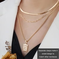 Slojevita početne ogrlice za žene 14K pozlaćene slojeve Snake Choker ogrlica sa privjeskom privjeske