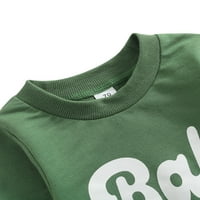 SUNISERY KIDSH ANFANT BOY DJECINSKI ODJEĆA Odjeća Babe Pismo Ispisani dugi rukav Duks duks džemper vrhom zelene 0 meseci