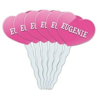 Eugenie Heart Love Cupcake Picks Toppers - set od 6