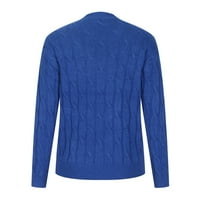 Voncos džemperi za žene - pulover s dugim rukavima okrugli vrat casual na klirensu ženski džemperi vrhovi plave veličine 2xl
