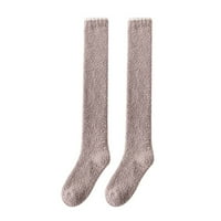 Dadaria bedrine visoke čarape Jesenski zimski ženski ženski dom gusta toplina koraljne fleke koljena-jastučića čarapa, žene