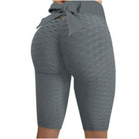 Ženske kratke hlače Cleance Bowknot Ljetna elastičnost Yoga Honeycomb Hlače hlače