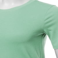 A2Y ženska osnovna čvrsta premium pamučna kratka rukava kratkih kratkih rukava iz majica TEE vrhovi