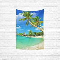 CADECOR Ljetna plaža Plavo more Palm Tree Početna Dekor Tapiserija Zidna zidna tapiserija