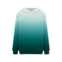 Trendna odjeća Stalna odjeća Ženska moda Daily Svestrana casual Crewneck Dukseri Dugi rukav Gradient Top Dukseri zeleni 2xl