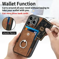 Feishell za iPhone Pro WALet futrola sa elastičnom držačem kartice, vrhunskog PU kožnog udara otporan