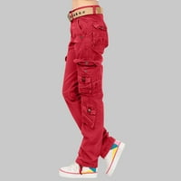 EdVintorg Bijele teretne hlače Žene dame Solid Hippie Punk pantalone Streetwear Jogger Džepni labavi kombinezoni duge hlače plus veličina prekrivača na klirensu
