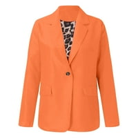 Dame solidska boja tanka fit jednim gumbom srednji rukav za slobodno vrijeme jakne ženske jakne i odijelo jakne narandžaste l