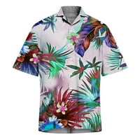 Muška boemijska majica na plaži cvjetni tiskani plus veličine kratkih rukava zimska bluza casual rever