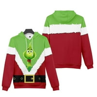 Grinch Funny Kids Božićni džemper 3D Štampano pulover Hoodie dukserice žene muškarci