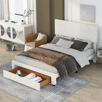 GLONME Namještaj za platformu pune veličine sa ladicama drveni kreveti okvir podesiv uzglavlje sa modernom