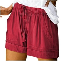 Ženske oblačene ljetne kratke hlače Elastična struka nacrtaju plus veličine kratke hlače Ležerne od za odmor sa džepovima